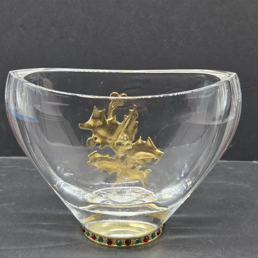 Teleflora Fine Bohemian 24% Lead Crystal 4 1/4"T X 5 1/2"L X 2 3/4"W Dish Vase - Picture 9 of 13